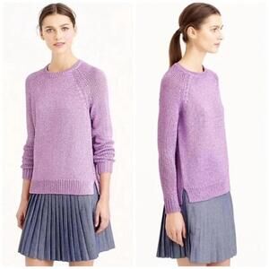 J. Crew Metallic Lavender Crew Neck Knit Sweater, size small
